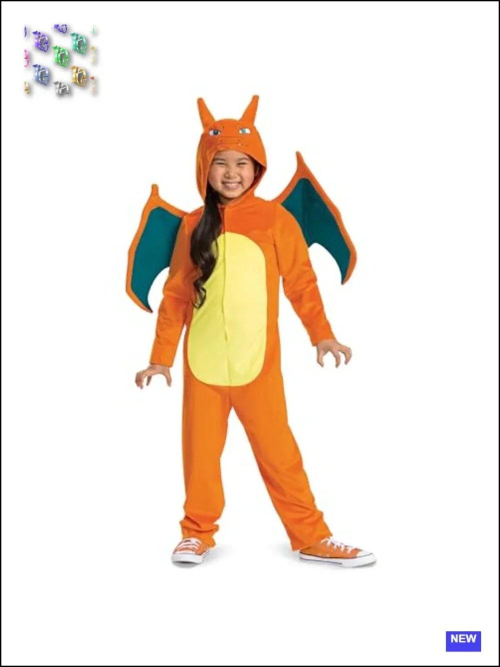 Pokemon Charizard Costume Jumpsuit for Kids Cosplay Halloween Wings included